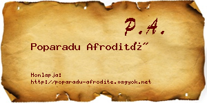 Poparadu Afrodité névjegykártya